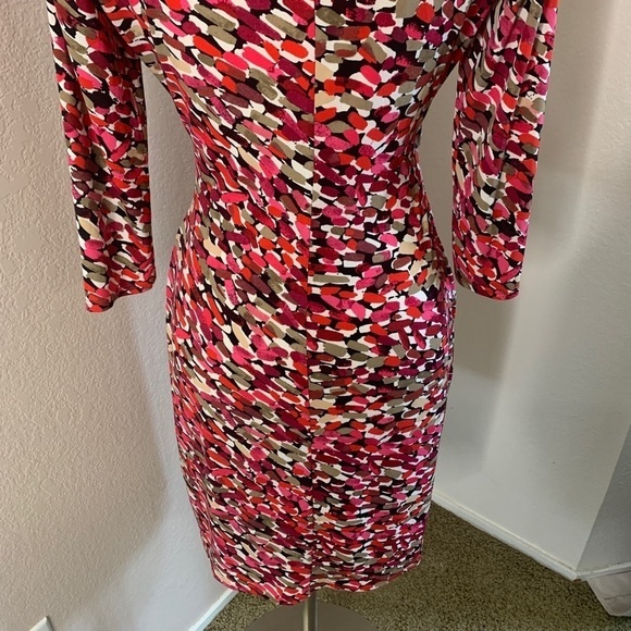 Laundry By Design Faux Wrap Colorful Print Dress - Picture 9 of 11